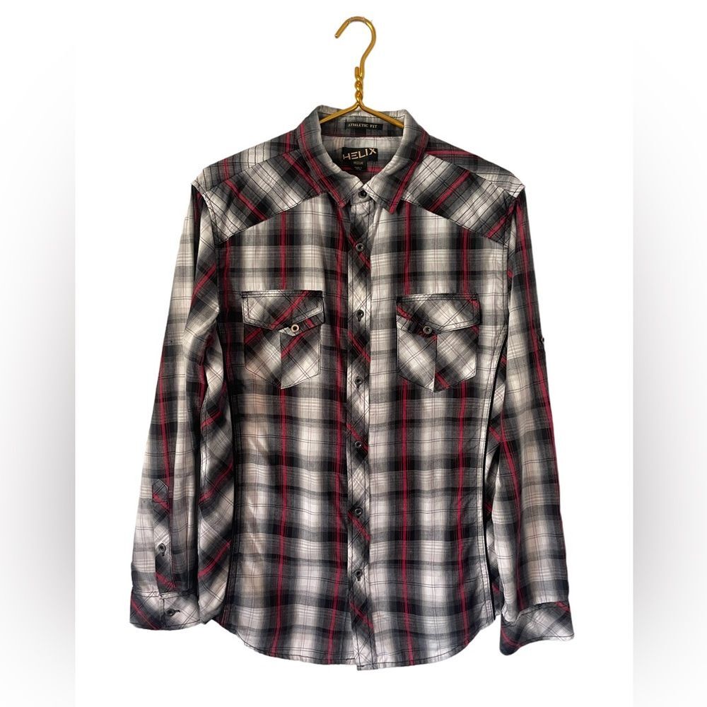 Helix Athletic Fit‎ Causal Men’s Button Down, Size Medium